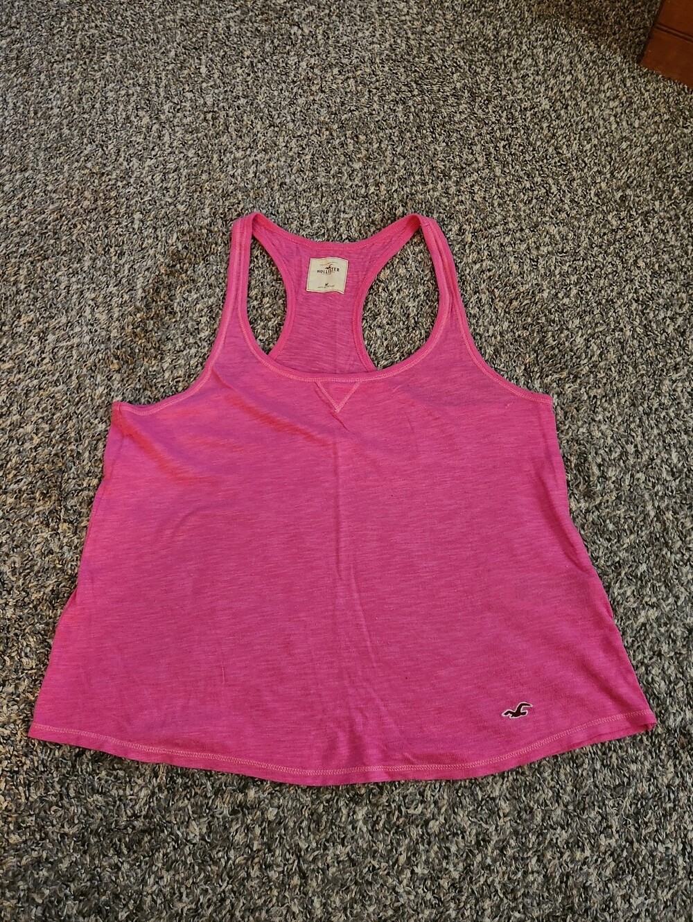 Hollister Cotton Soft Racerback Tank Top Hot Pink Medium